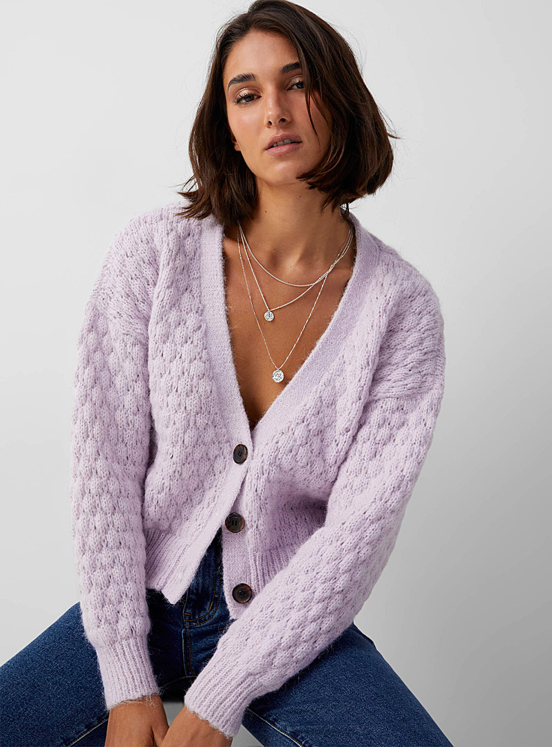 Vero Moda Lilacs Textured knit V-neck cardigan for women