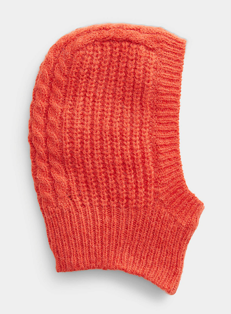 Vero Moda: La cagoule tricot côtelé Orange foncé pour femme
