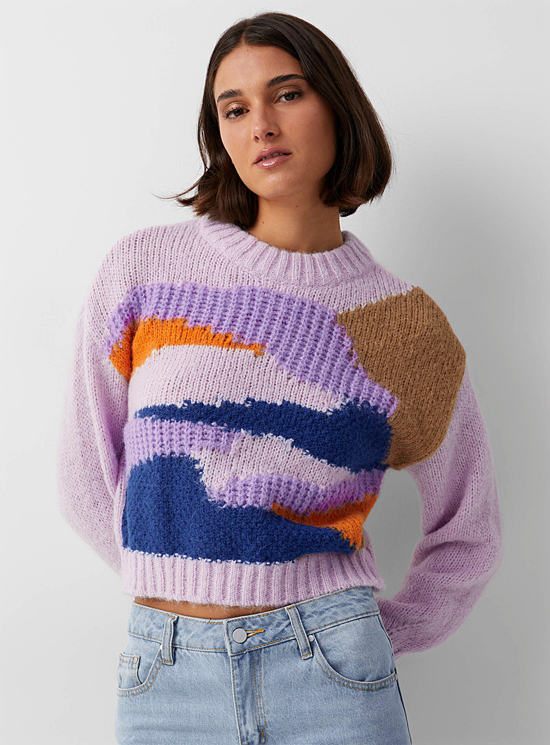 Vero Moda Lilacs Contrasting weave lilac sweater for women