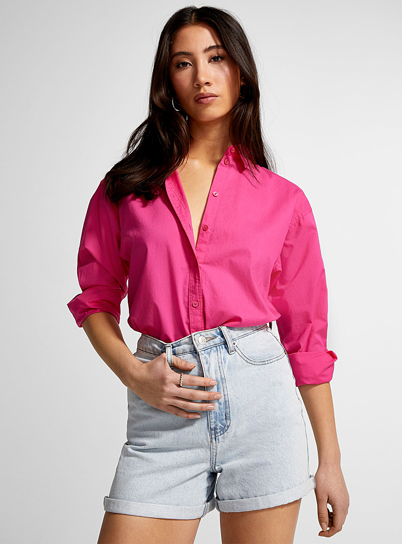 Vero Moda: La chemise pigmentée pur coton Rose moyen pour femme