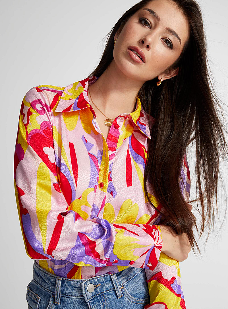 Vero Moda Assorted Expressive abstraction glossy blouse for women
