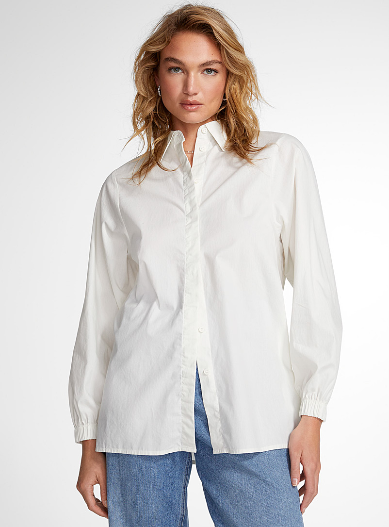 Vero Moda White Loose elastic back shirt for women
