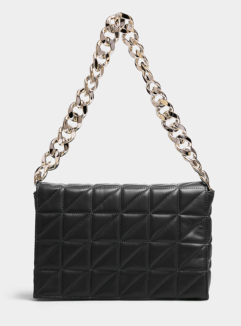Only Black Quilted flap bag for women