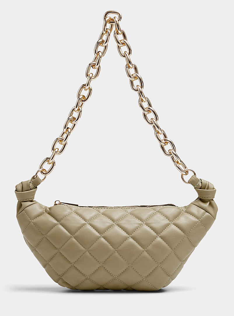 Only Lime Green Quilted shoulder bag for women