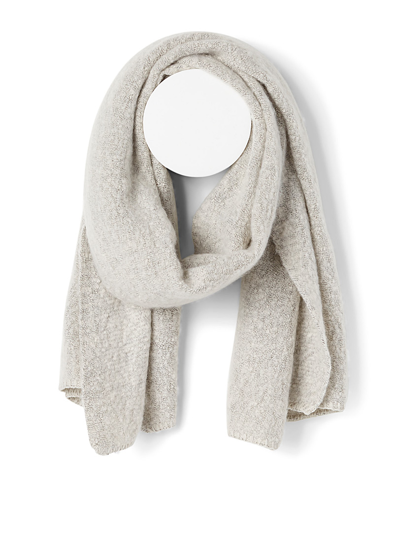 Only Ivory White Bouclé scarf for women