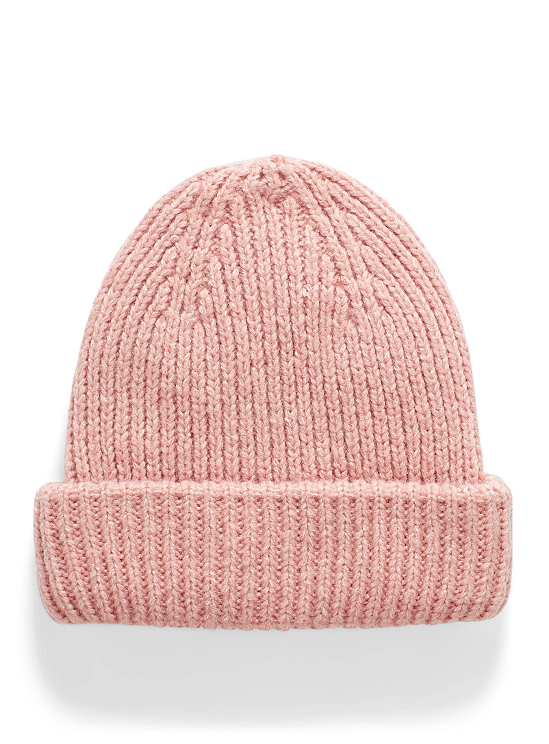 Only Pink Frosted shade ribbed tuque for women
