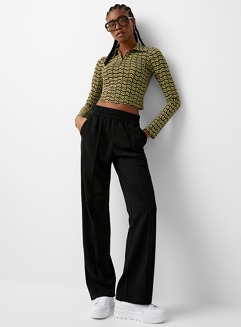 Only Black Sewn pleats straight pant for women
