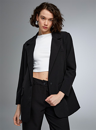 Only Black Oversized single-button blazer for women