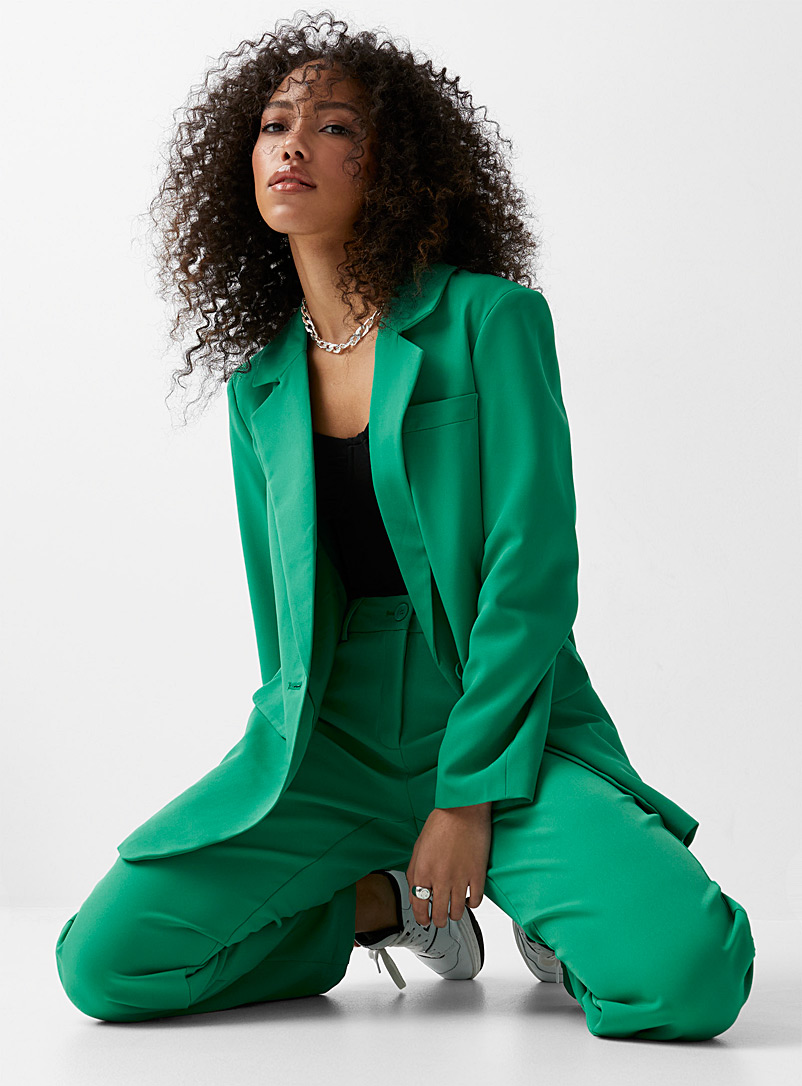 Only Green Oversized single-button blazer for women