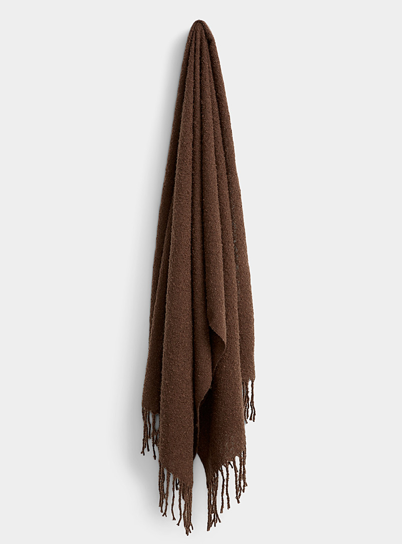 Only Brown Bouclé knit XL scarf for women