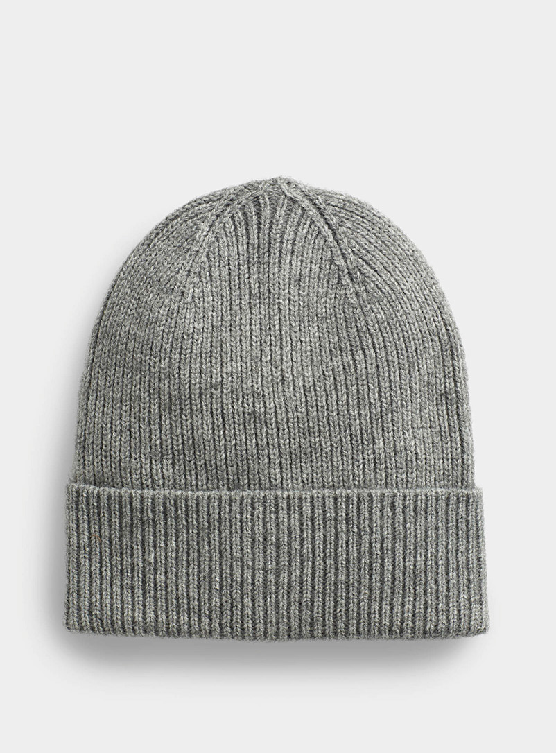 Only Dark Grey Rib-knit tuque for women