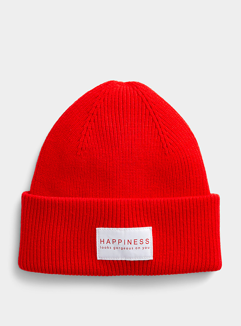 Only Red Positive message tuque for women