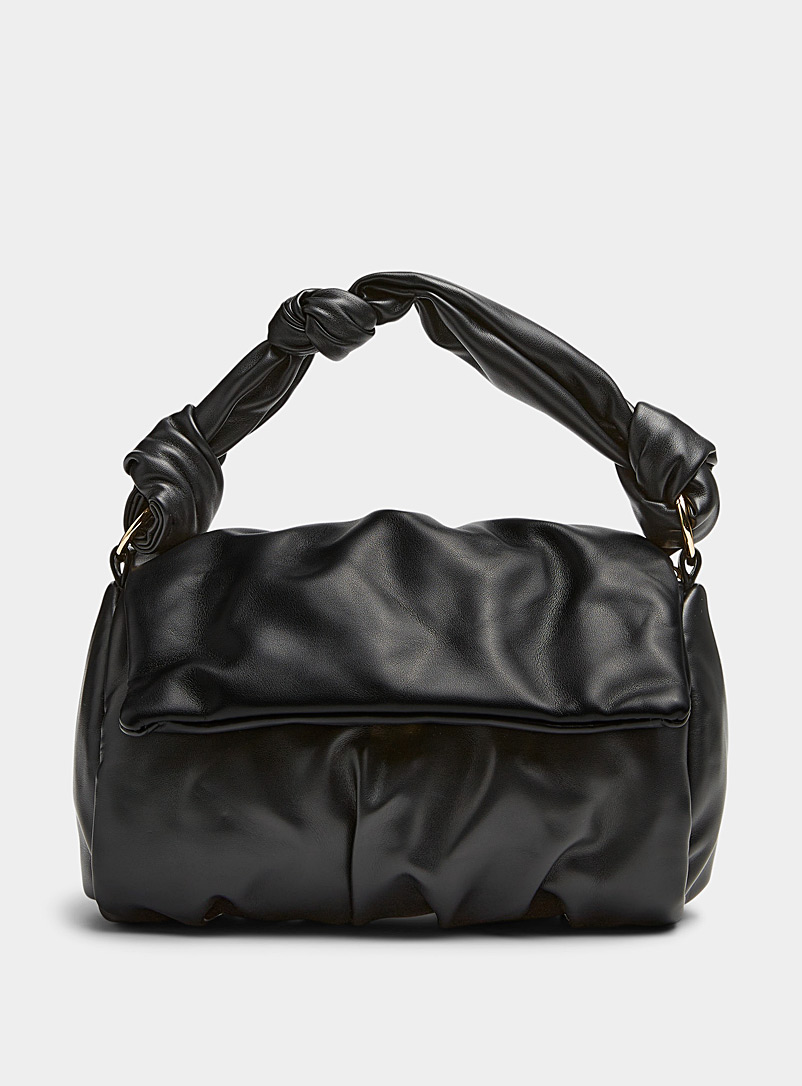 Only Black Knotted-handle draped bag for women