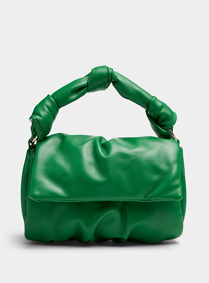 Only Green Knotted-handle draped bag for women