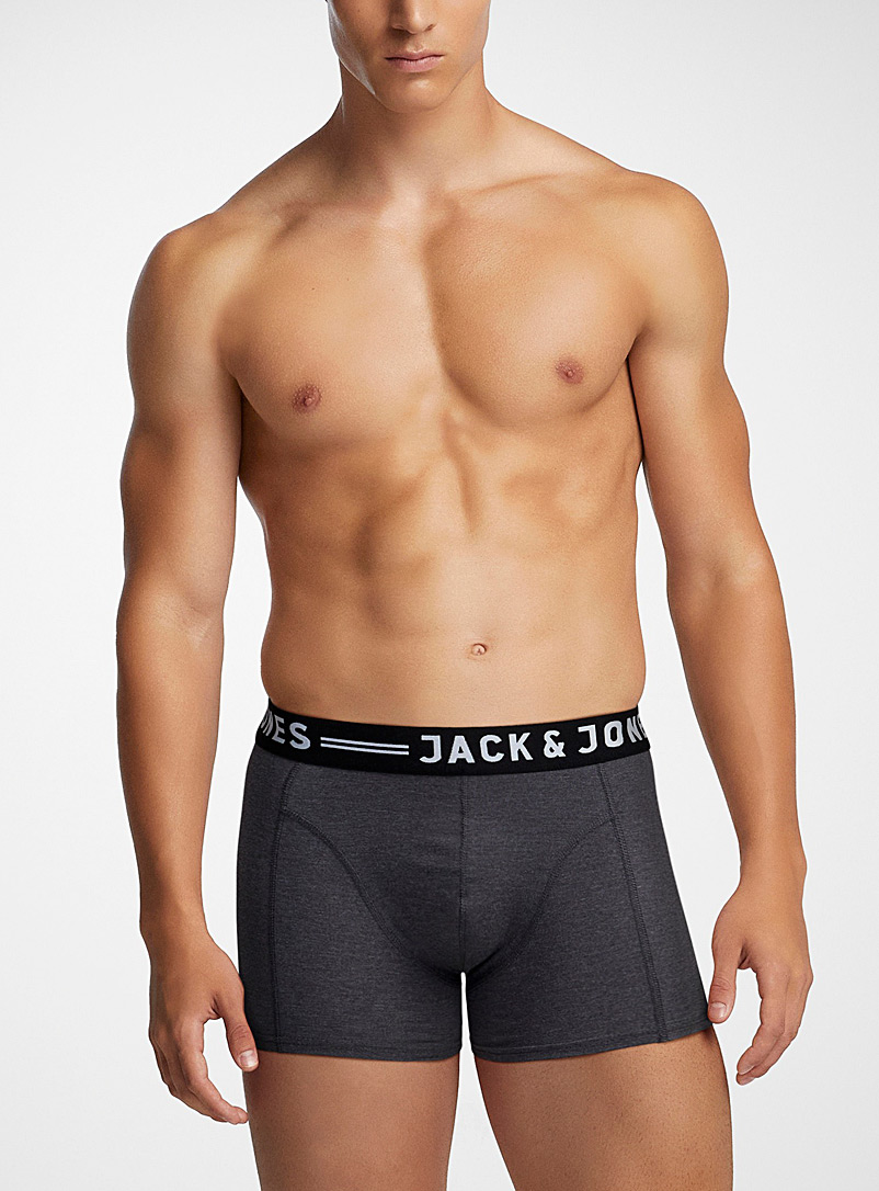 Jack & Jones Charcoal Contrast waist trunk for men