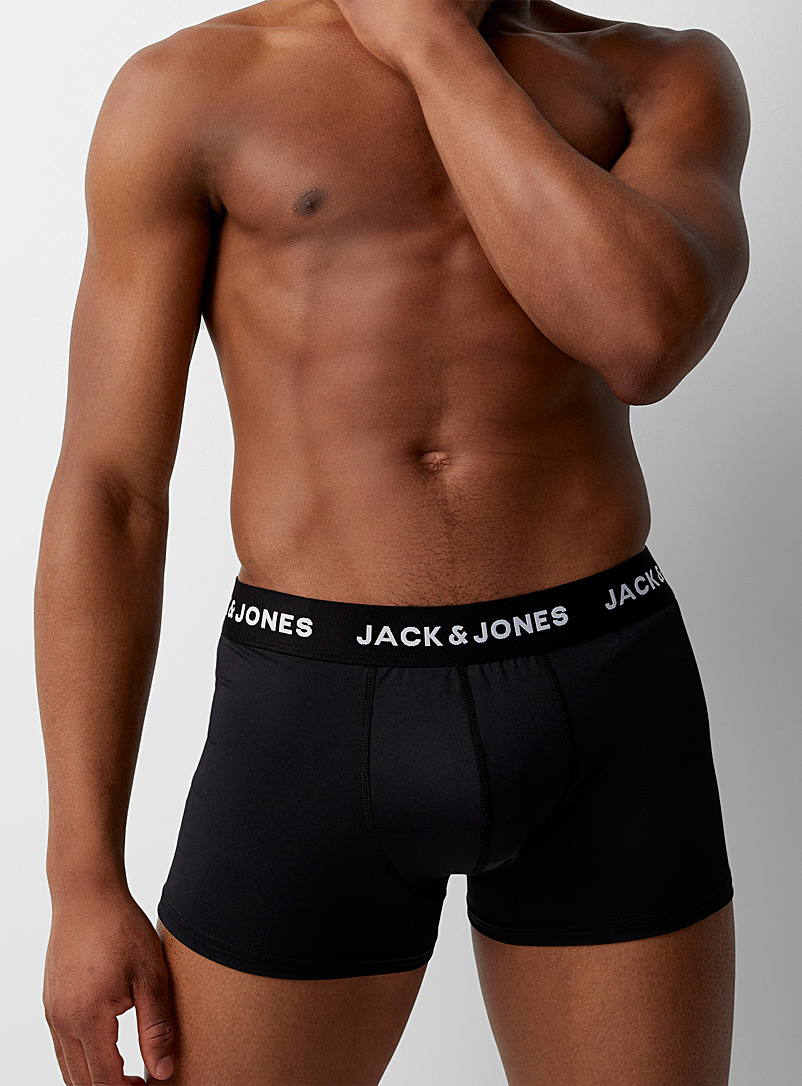 Jack & Jones: Le boxeur court microfibre monochrome Noir pour homme