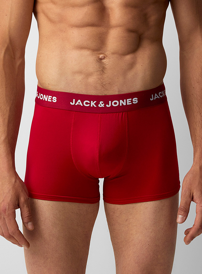 Jack & Jones Red Monochrome microfibre trunk for men