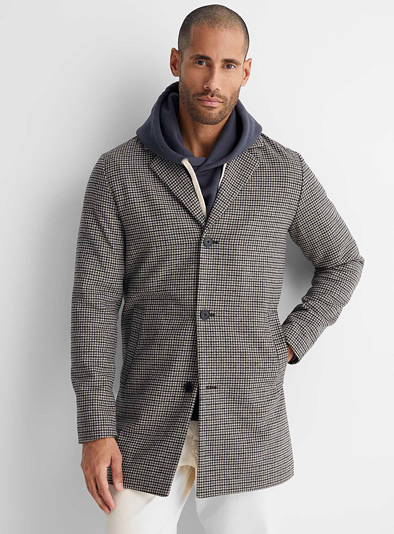 Jack & Jones Grey Marco check coat for men