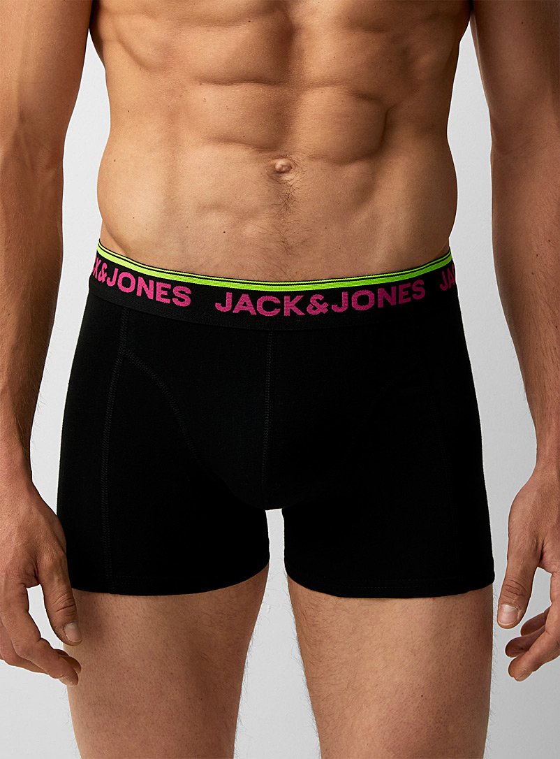 Jack & Jones Black Tropical hue trunk for men