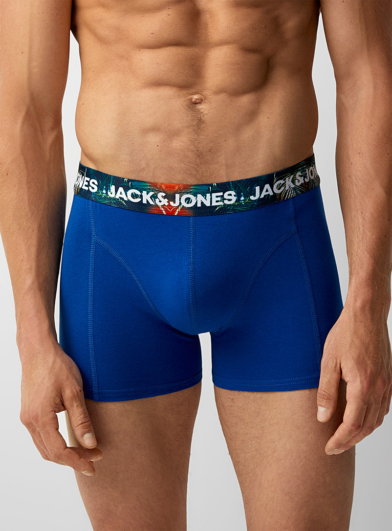 Jack & Jones: Le boxeur court bande motif exotique Bleu royal-saphir pour homme