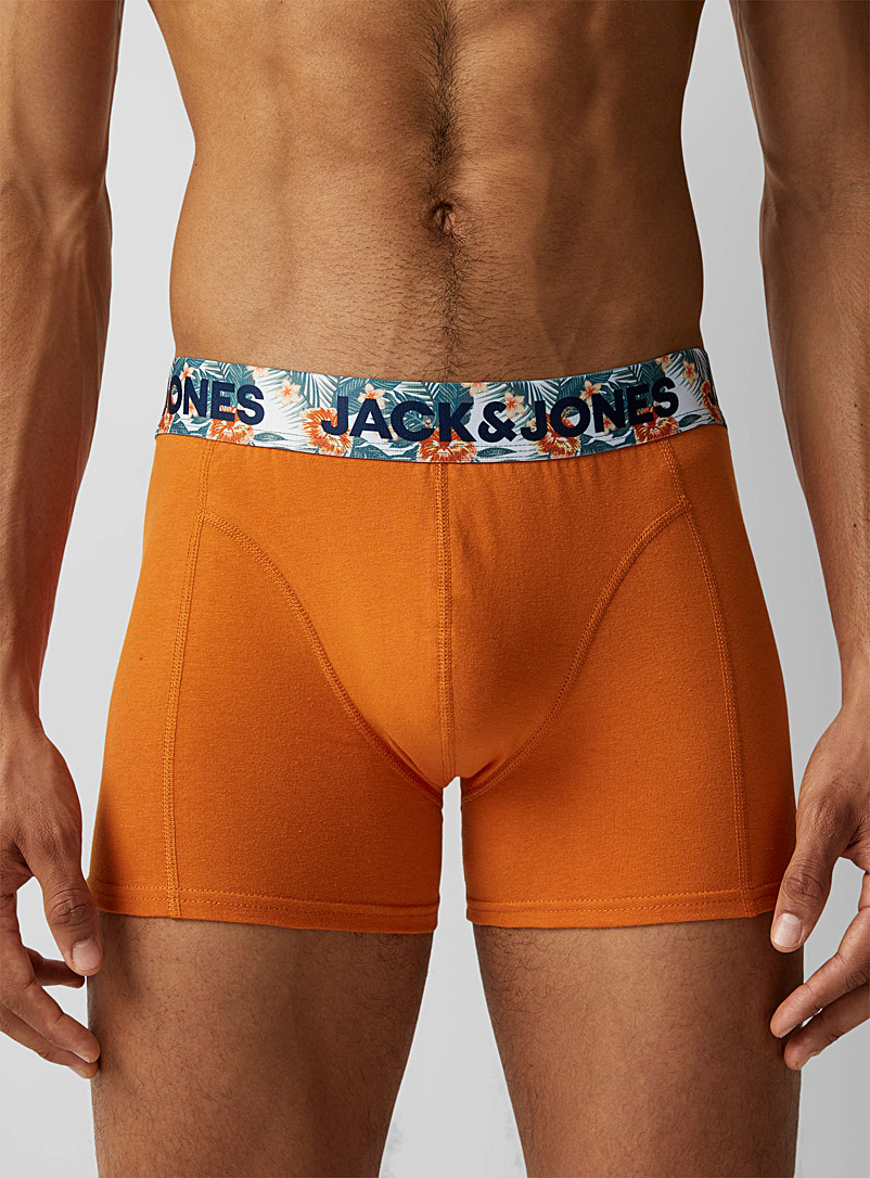 Jack & Jones: Le boxeur court bande motif exotique Orange pour homme