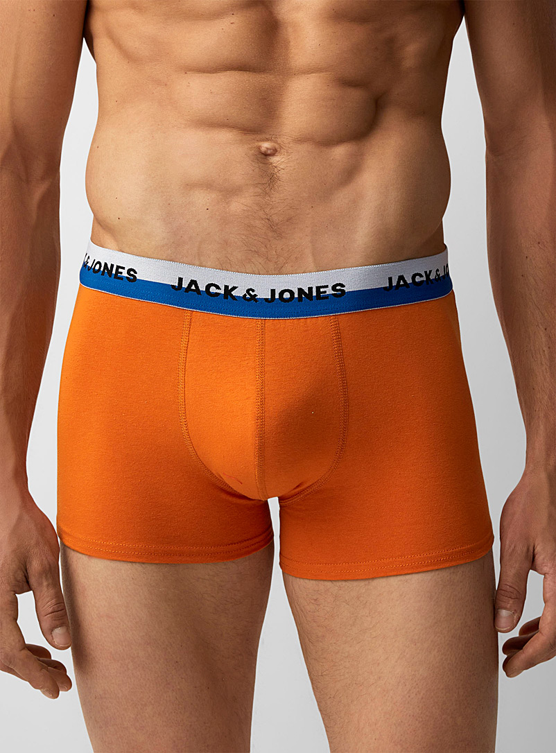 Jack & Jones: Le boxeur court bande bicolore Orange pour homme