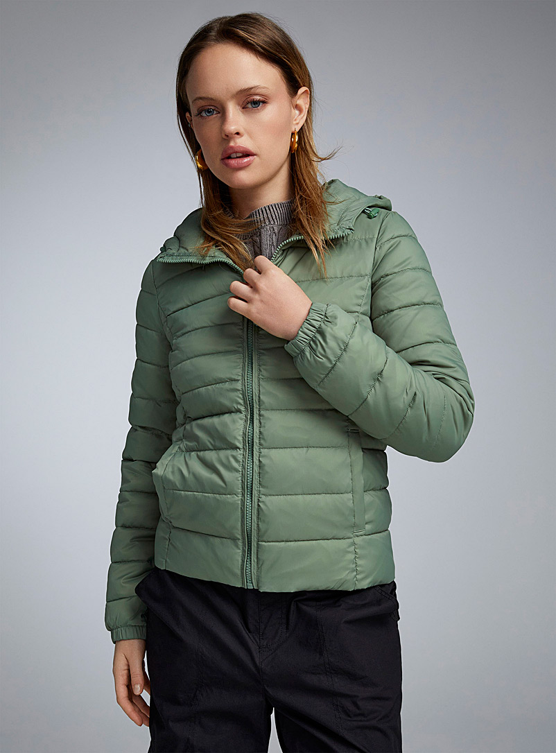 Only Bottle Green Tahoe puffer jacket for women