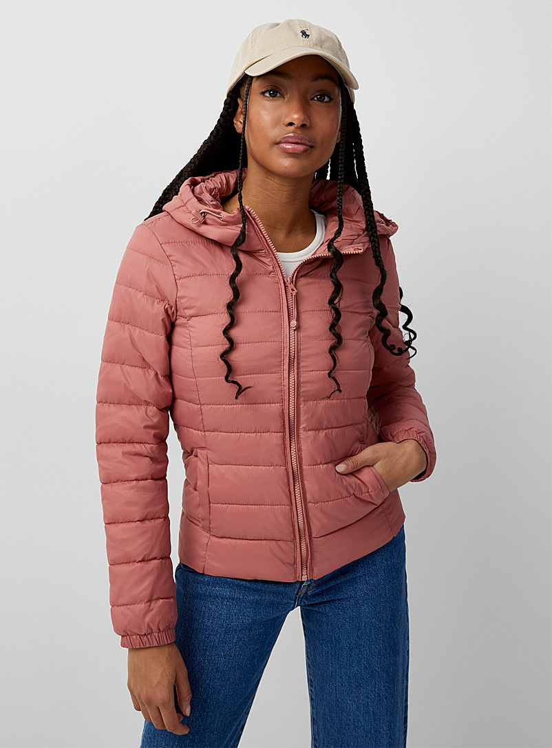 Only Dusky Pink Tahoe cropped puffer jacket for women