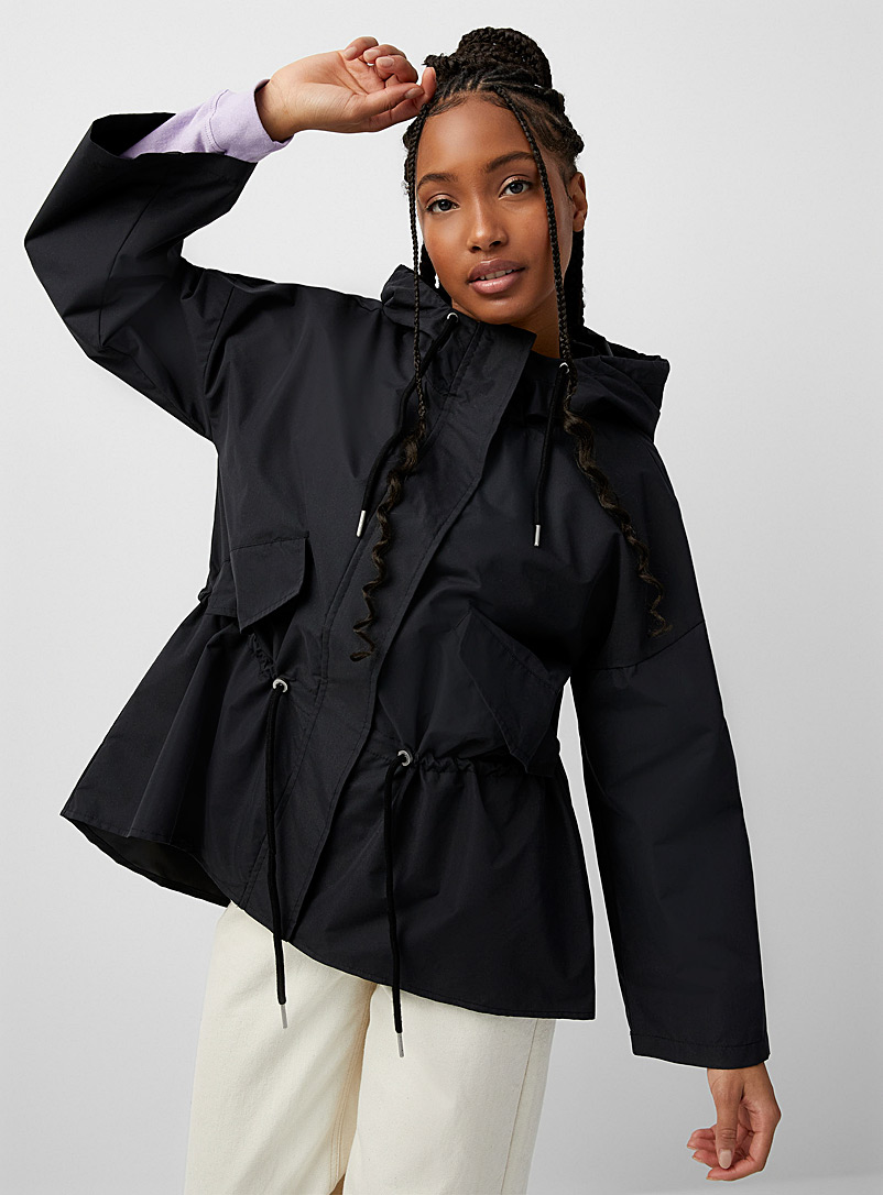 Only Black Flared utilitarian coat for women