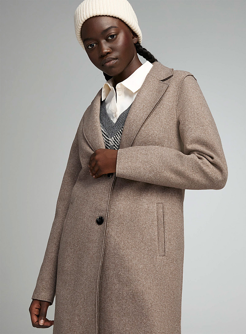 Le manteau brossé deux boutons, Only, Manteaux en laine pour Femme  Automne-Hiver 2019