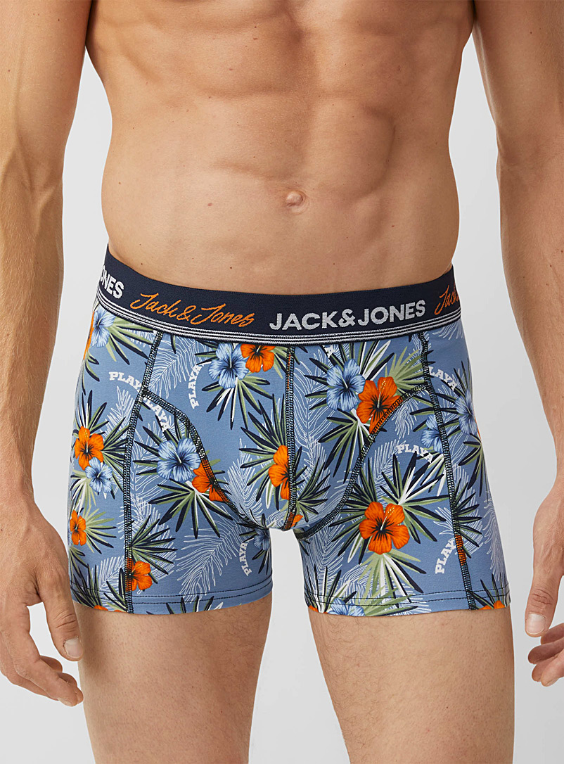 Jack & Jones: Le boxeur court Aloha Playa Bleu à motifs pour homme