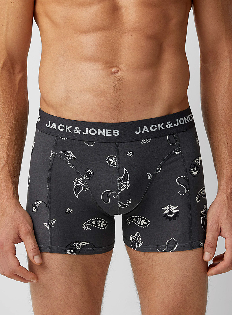 Jack & Jones Patterned Grey Paisley trunk for men