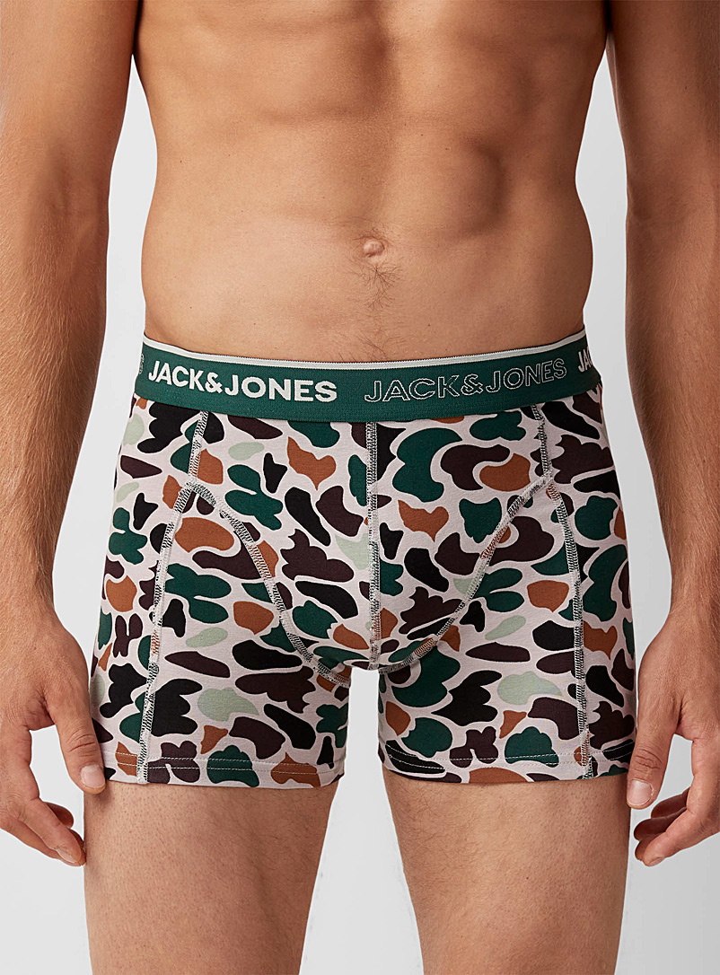 Jack & Jones: Le boxeur court camouflage éclaté Blanc à motifs pour homme