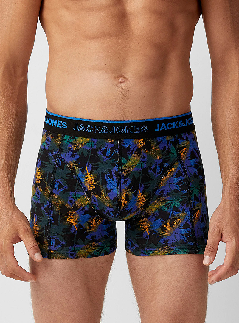 Jack & Jones Patterned Black Saturated foliage trunk for men
