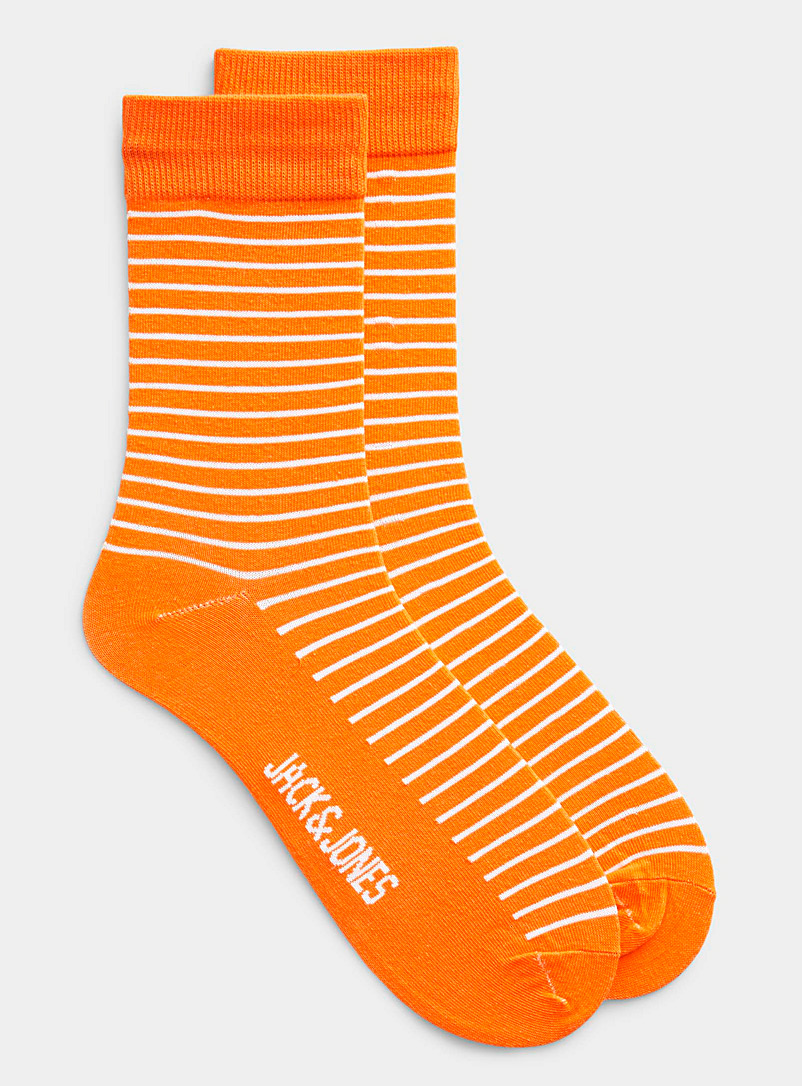 Jack & Jones Patterned Orange Pinstriped sock for men