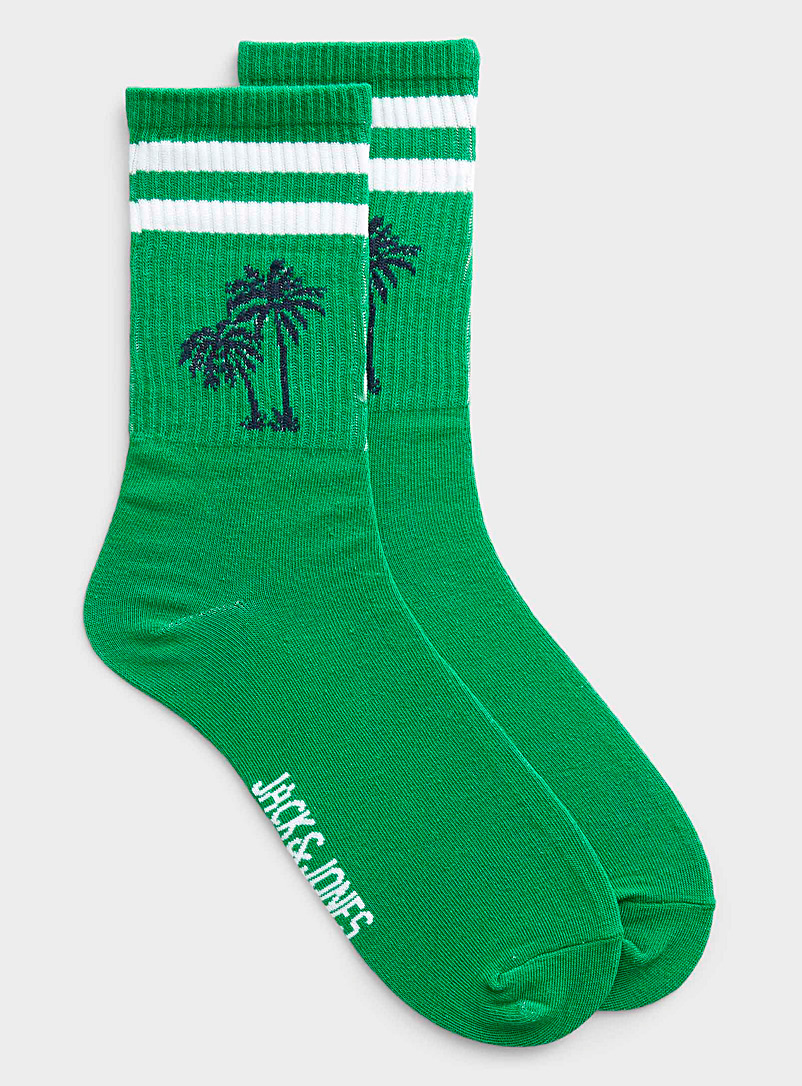 Jack & Jones Patterned Green Summer pattern sock for men