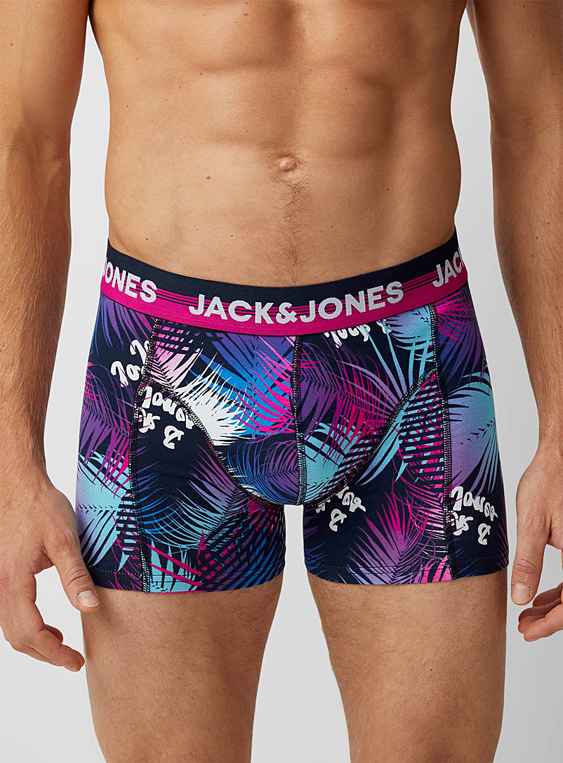 Jack & Jones Patterned Black Neon leaf trunk for men