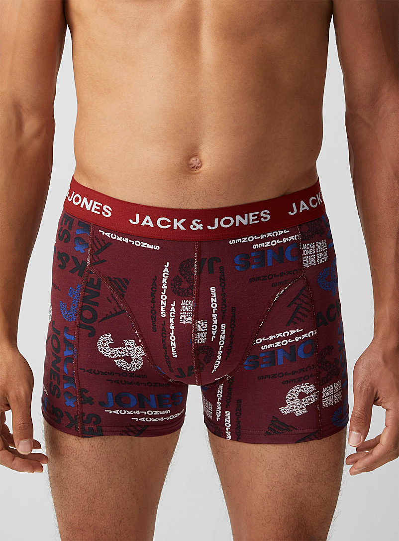 Jack & Jones Patterned Red Stylized logo trunk for men