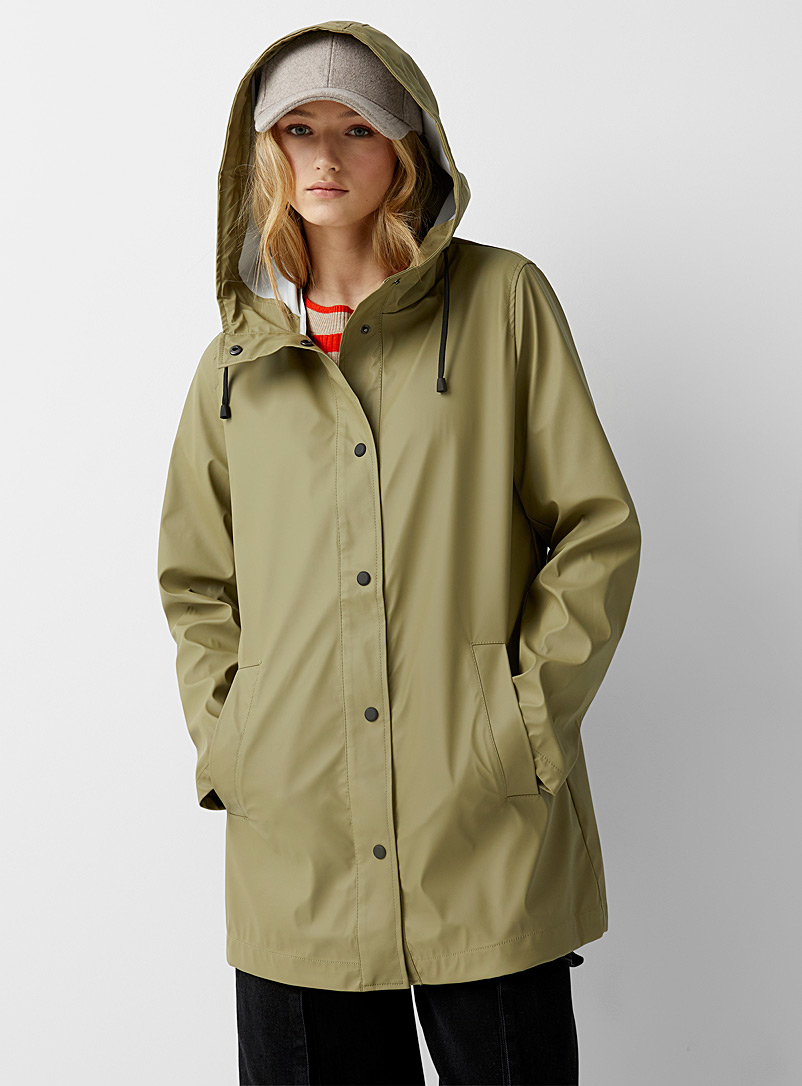 Only Mossy Green Ellen raincoat for women