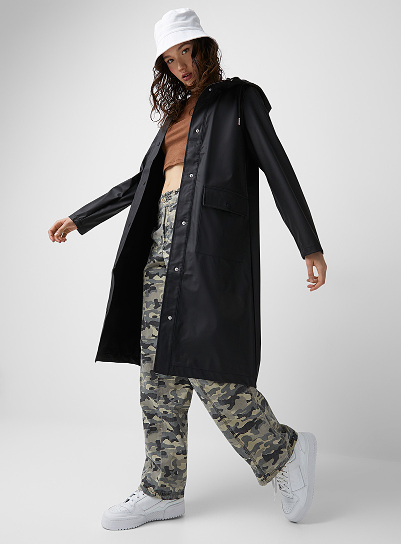 Only Black Rene long raincoat for women