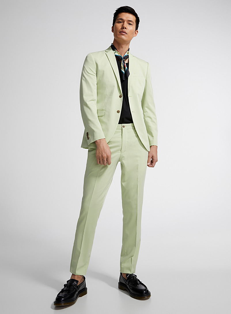 Jack & Jones Lime Green Light green suit Slim fit for men