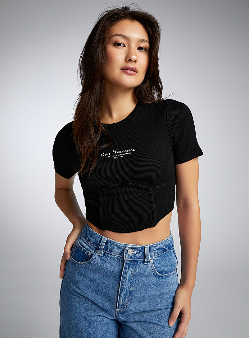 Only Black Destination bustier tee for women