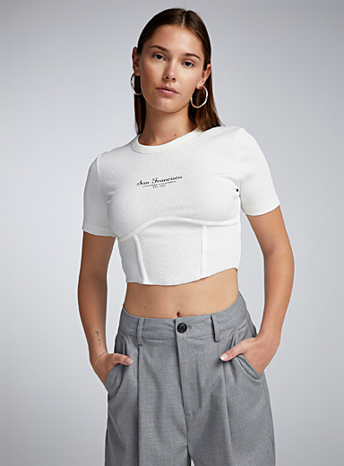Only White Destination bustier tee for women