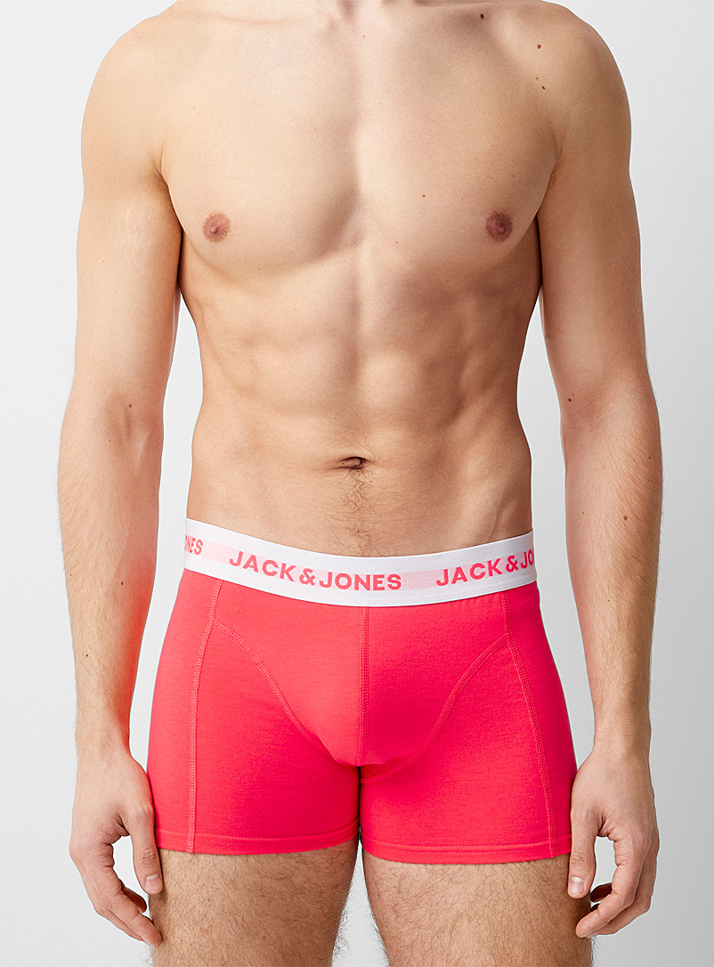 Jack & Jones: Le boxeur court couleur vibrante Rouge à motifs pour homme