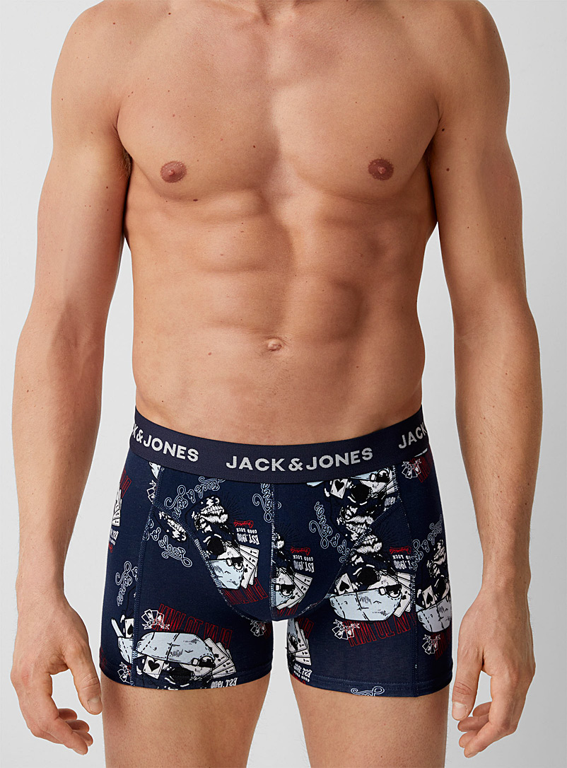Jack & Jones Patterned Blue Skull trunk for men
