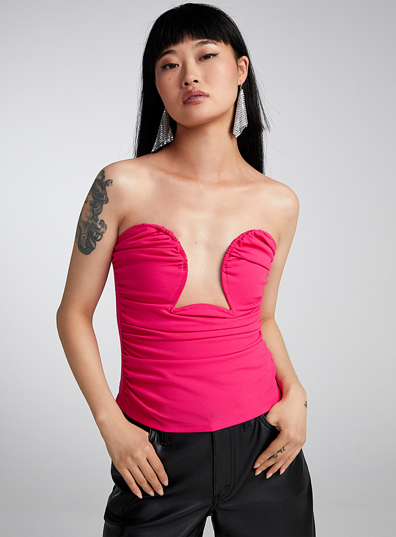 Only Pink Notched bustier for women