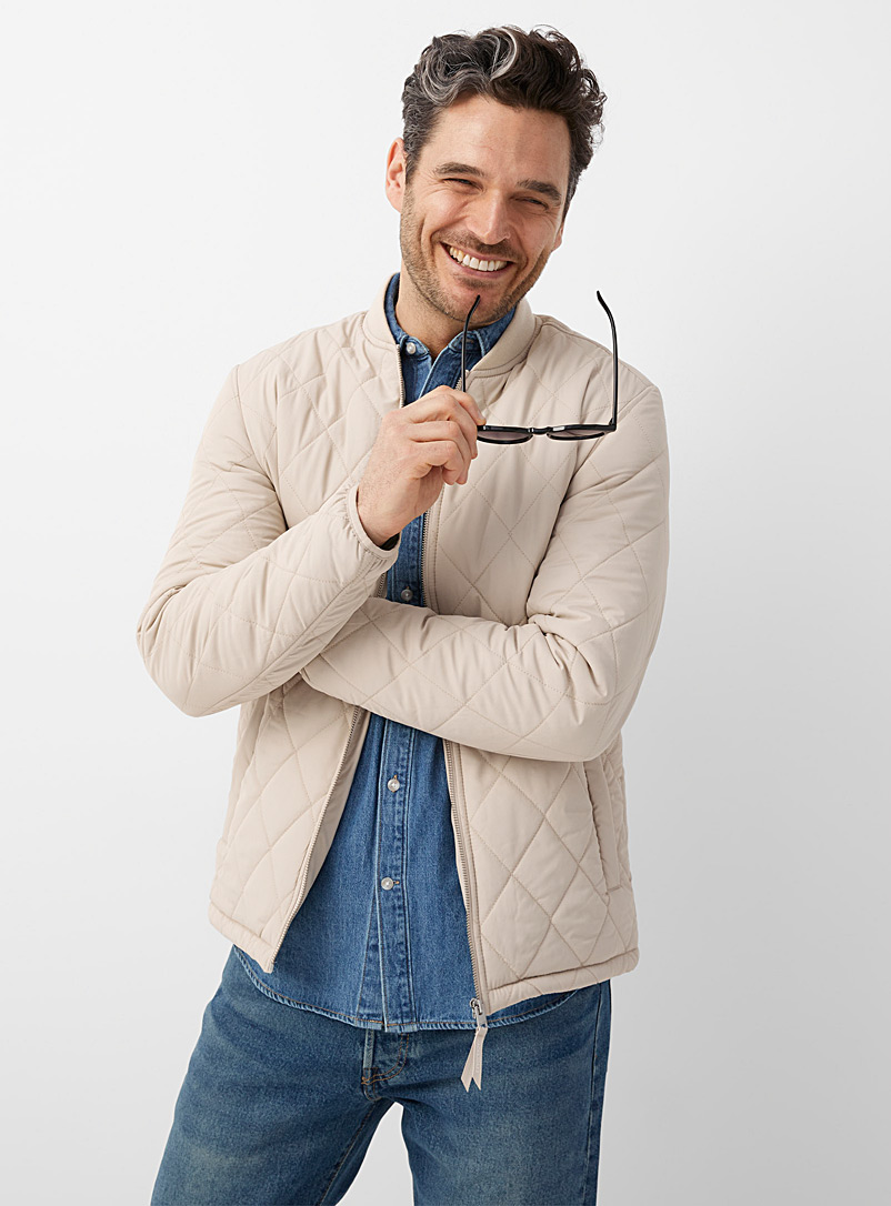 Diamond quilted bomber jacket