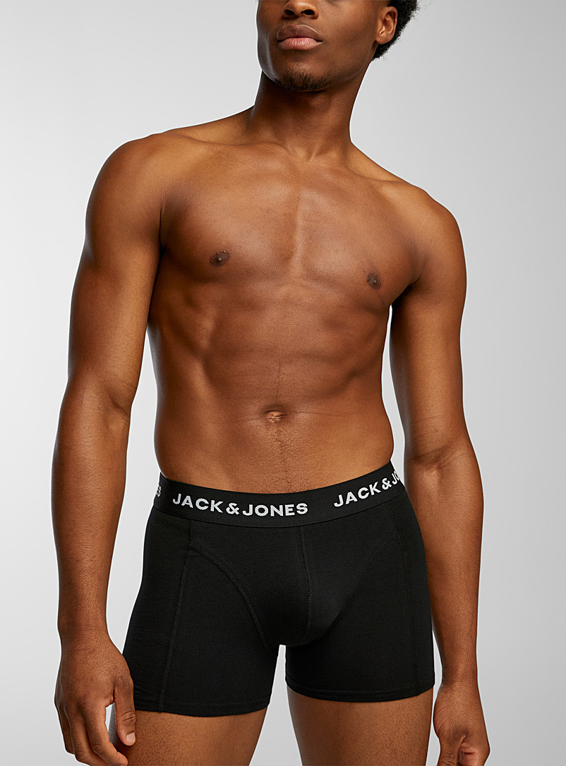 Jack & Jones Black Minimalist solid trunk for men