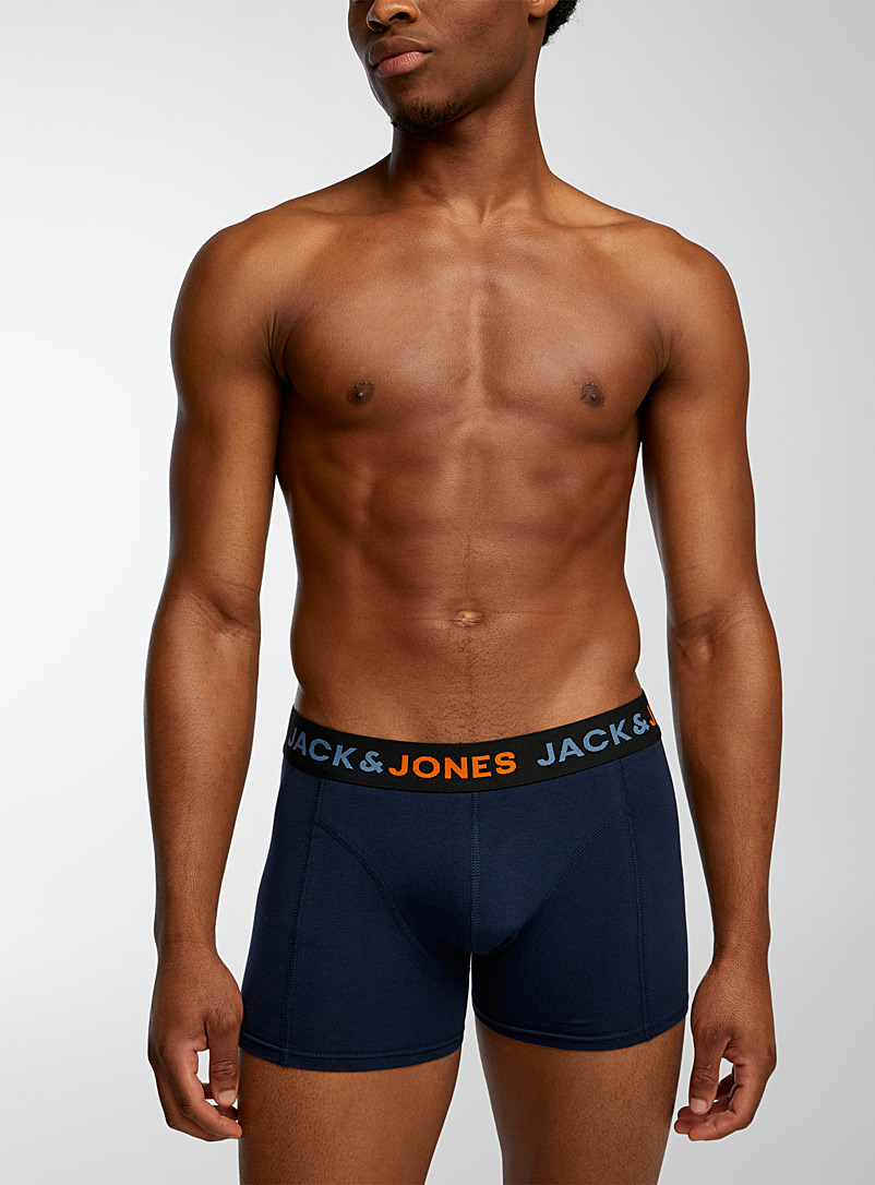 Jack & Jones Marine Blue Two-tone logo trunk for men