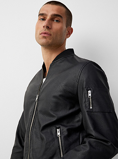 Faux-leather bomber jacket | Jack & Jones | Shop Men's Jackets & Vests ...